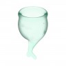 Менструальные чаши Satisfyer Feel Secure светло-зеленые, набор 2 шт