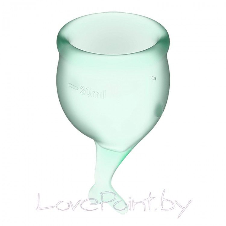 Менструальные чаши Satisfyer Feel Secure светло-зеленые, набор 2 шт