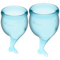 Менструальные чаши Satisfyer Feel Secure голубые, набор 2 шт