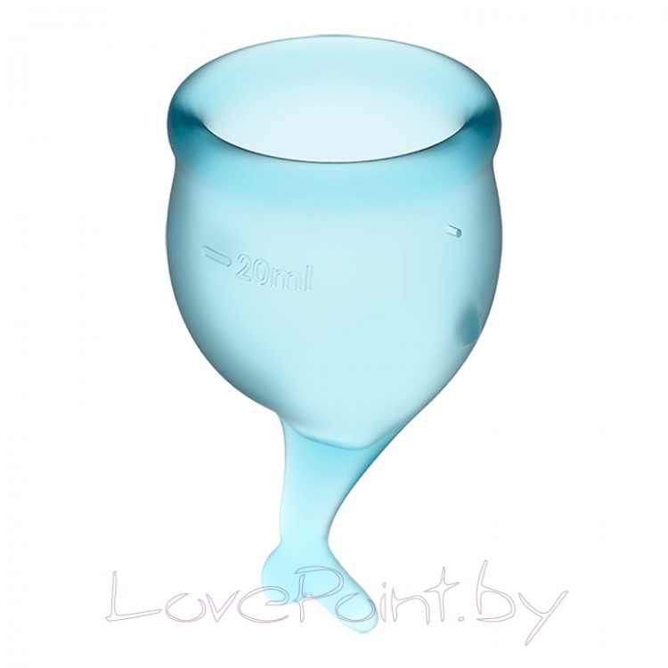 Менструальные чаши Satisfyer Feel Secure голубые, набор 2 шт