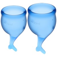 Менструальные чаши Satisfyer Feel Secure синие, набор 2 шт