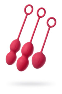 Набор вагинальных шариков Svakom Nova, силикон, красный, (49,75,95 гр)