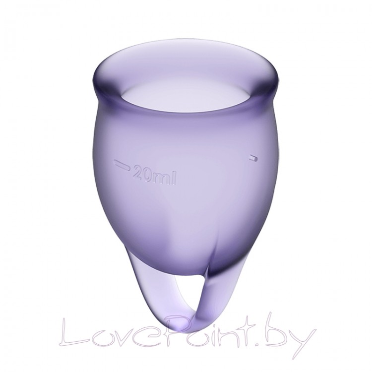 Менструальные чаши Satisfyer Feel Confident фиолетовые, набор 2 шт