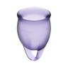 Менструальные чаши Satisfyer Feel Confident фиолетовые, набор 2 шт