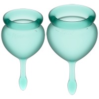 Менструальные чаши Satisfyer Feel Good зеленые, набор 2 шт
