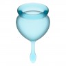 Менструальные чаши Satisfyer Feel Good голубые, набор 2 шт